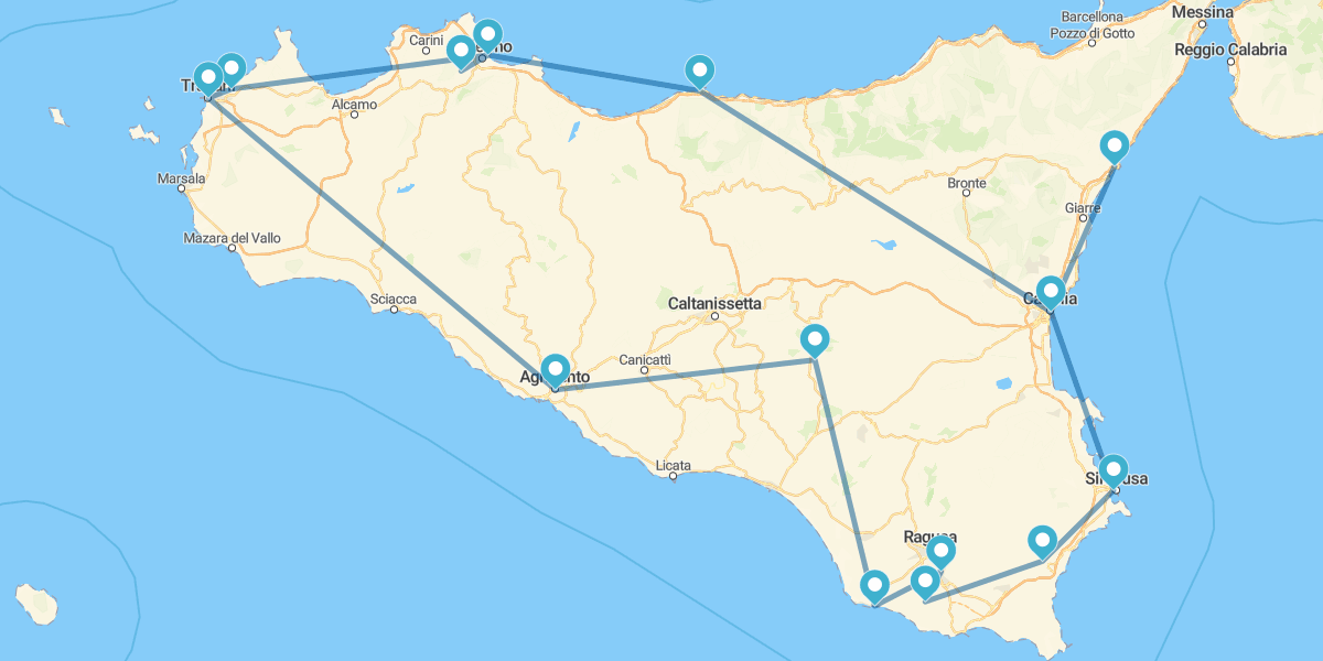 Percorso alla scoperta della Sicilia più spettacolare da Catania