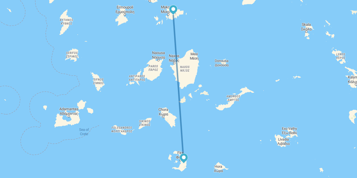 Mykonos e Santorini in aereo e con auto a noleggio