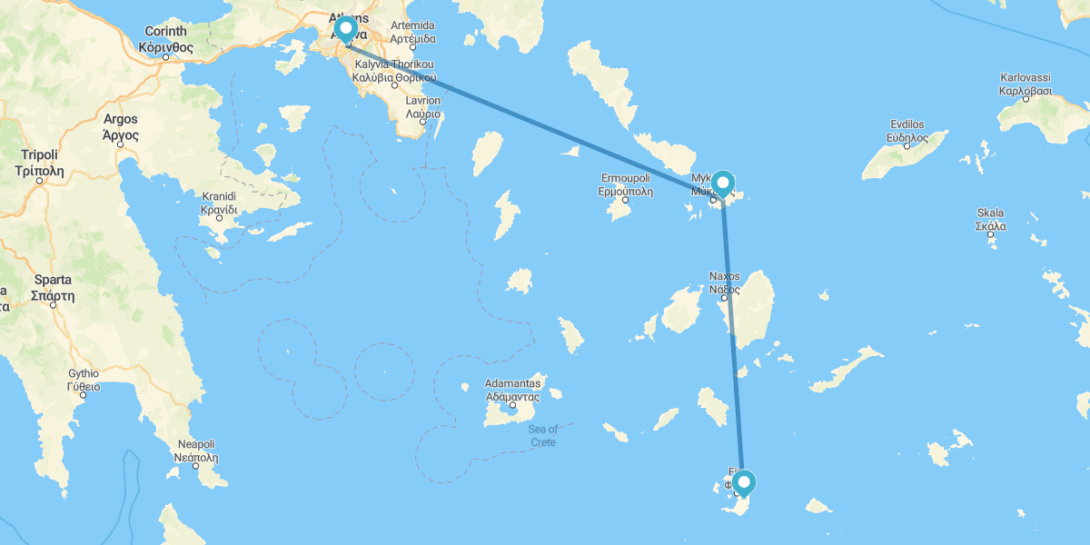 Atene, Mykonos e Santorini in aereo e con auto a noleggio