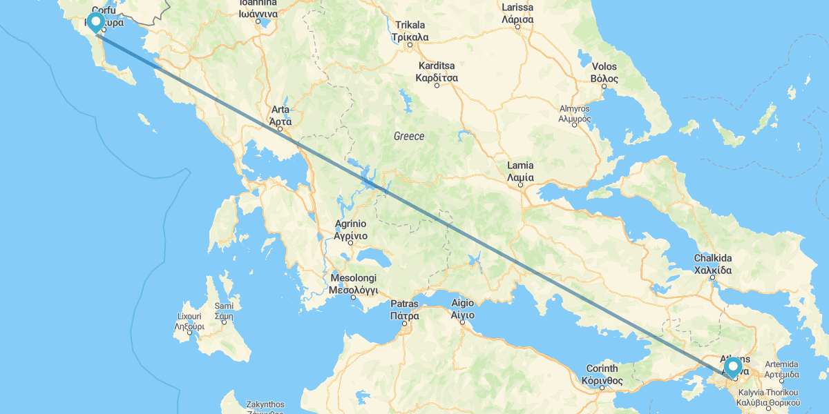 Atene e Corfù in aereo e con auto a noleggio