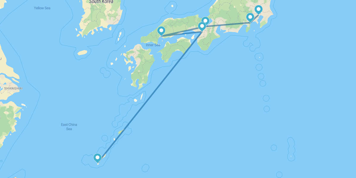 Tokyo, Hakone, Kyoto, Hiroshima, Osaka e Okinawa