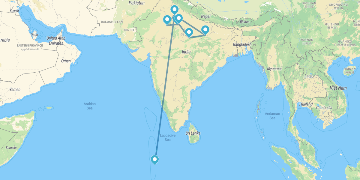 Triangolo d'oro, Khajuraho, Benares e Maldive