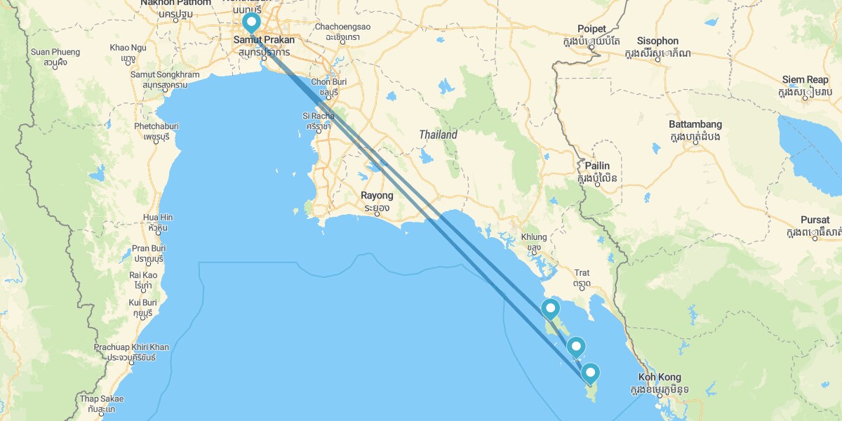 Bangkok, Koh Chang, Koh Mak e Koh Kood