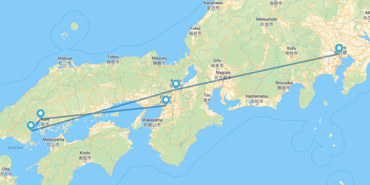 Osaka, Hiroshima, Miyajima, Kyoto e Tokyo