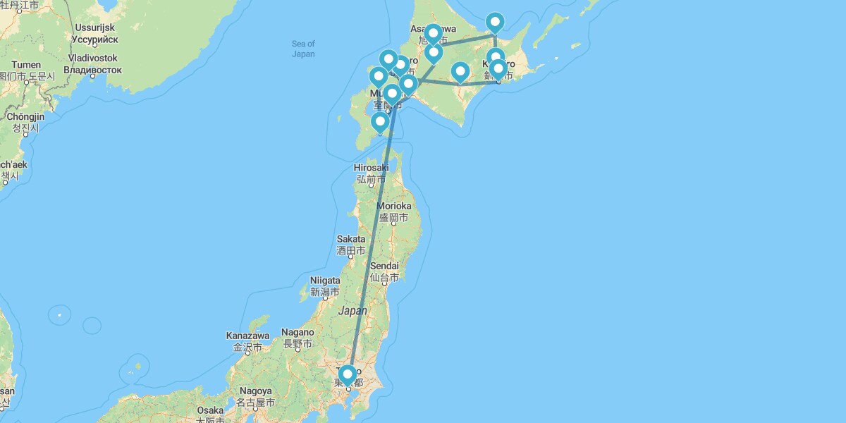 Percorso alla scoperta di Hokkaido e Tokio