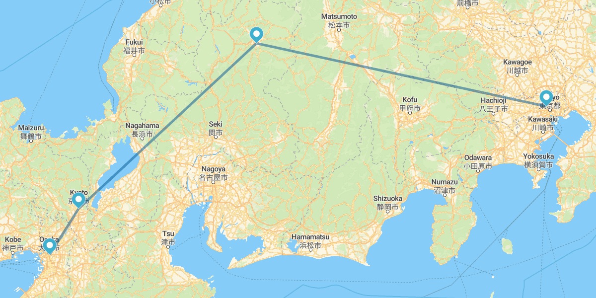 Tokyo, Takayama, Kyoto e Osaka