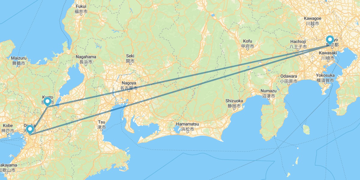 Tokyo, Kyoto, Osaka e Tokyo