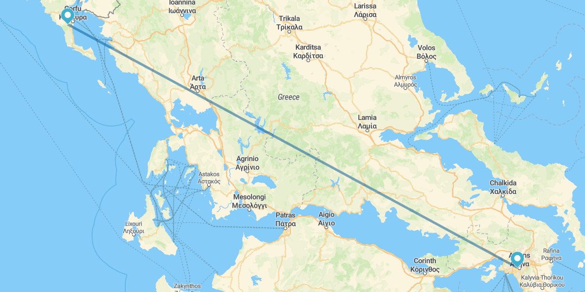 Atene e Corfù in aereo, con trasferimenti e con auto a noleggio