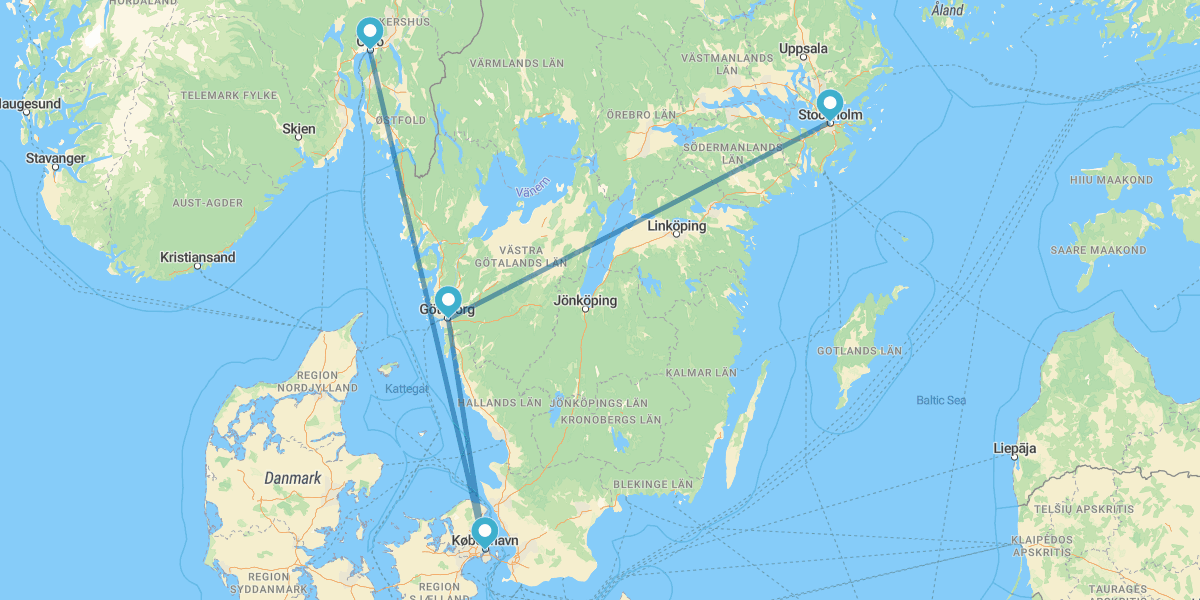 Oslo, Copenaghen, Göteborg e Stoccolma