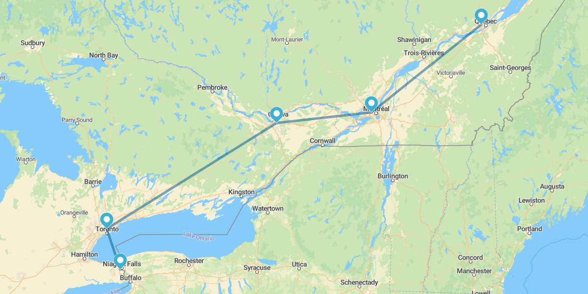 Toronto, Niagara, Ottawa, Quebec e Montreal