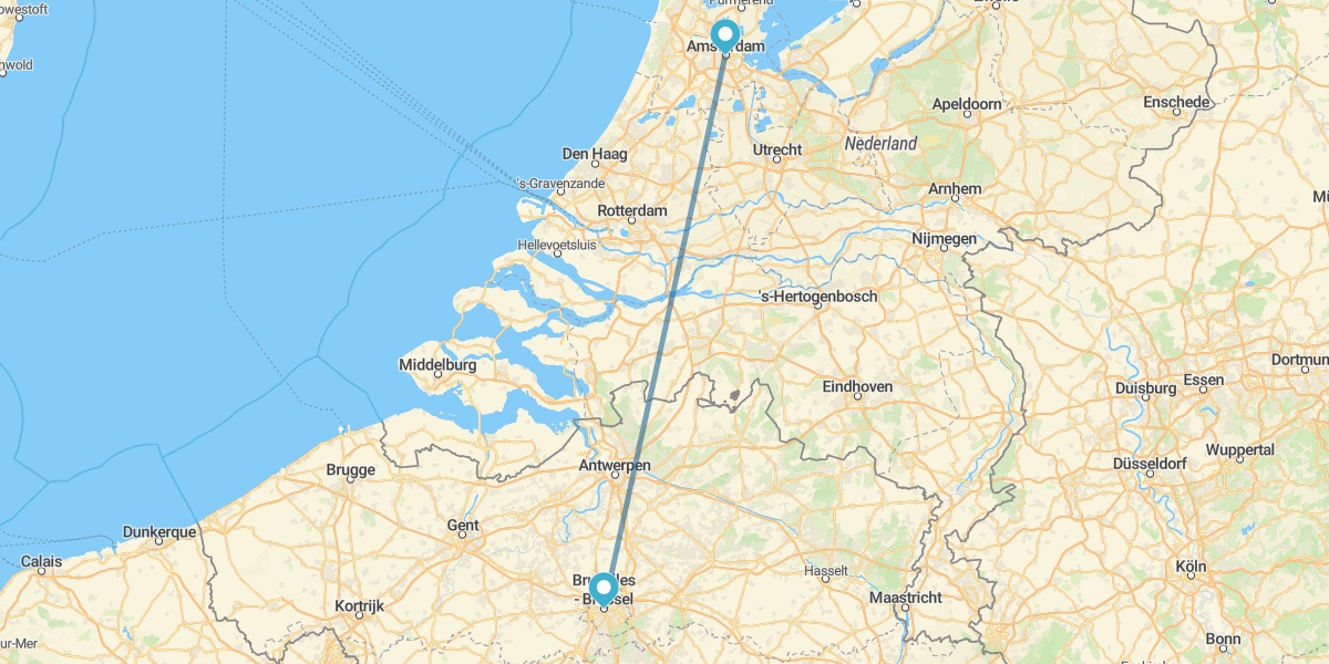 Amsterdam ed Bruxelles in treno