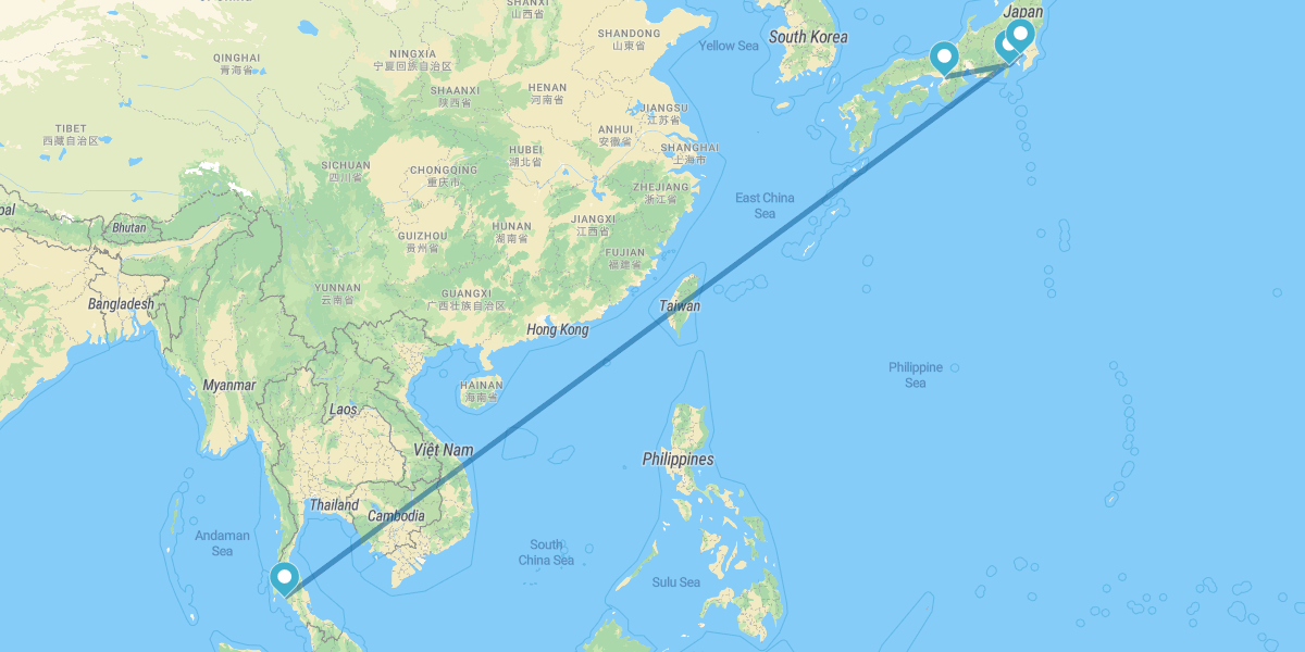 Osaka, Hakone, Tokyo e Krabi