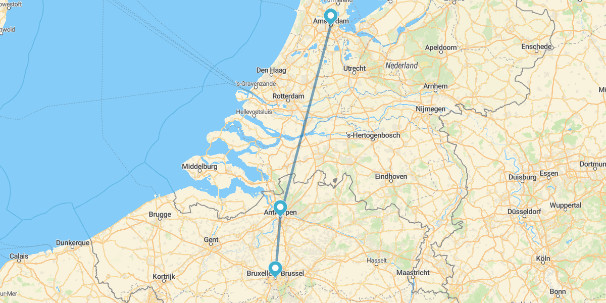 Bruxelles, Anversa e Amsterdam in treno