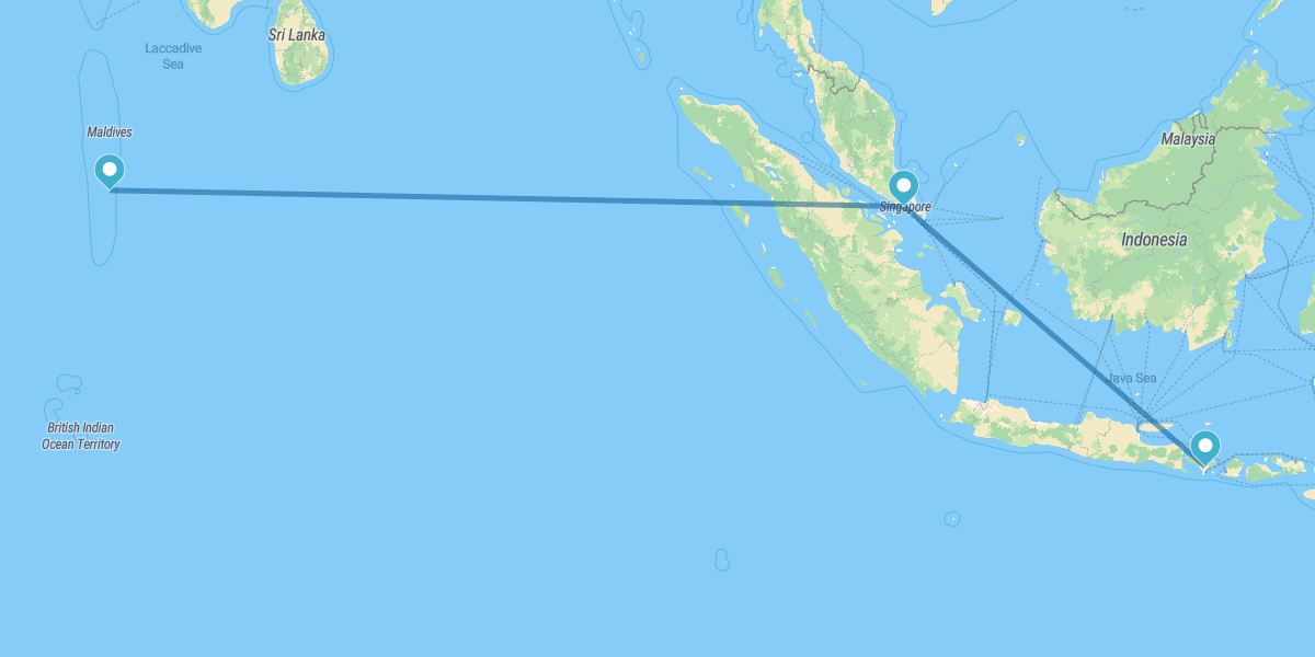 Ubud, Singapur e Maldive