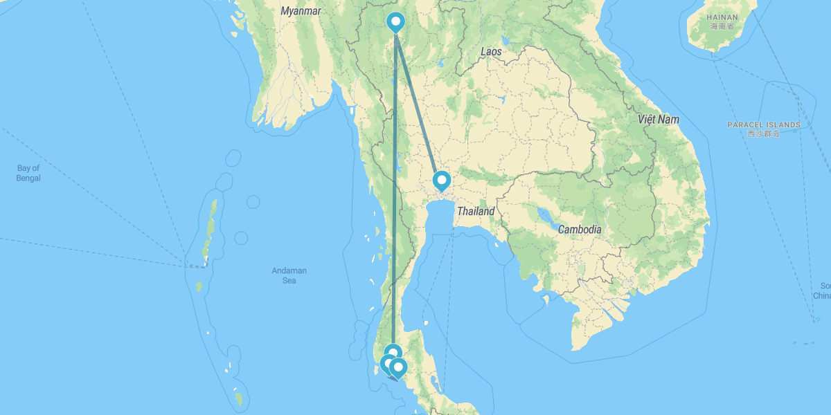Bangkok, Chiang Mai, Krabi, Phi Phi e Koh Lanta