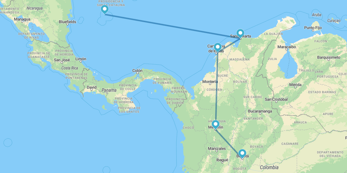 Bogotá, Medellín, Cartagena delle Indie, Santa Marta e San Andrés
