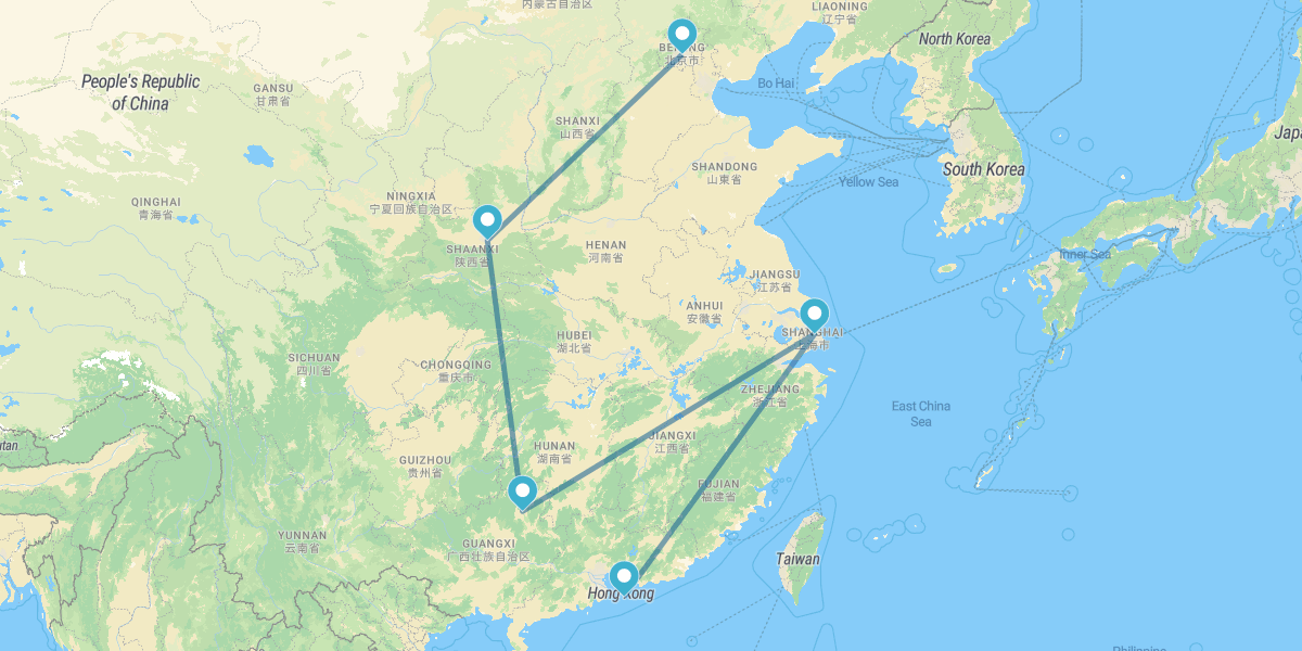 Pechino, Xi’an, Guilin, Shanghai e Hong Kong