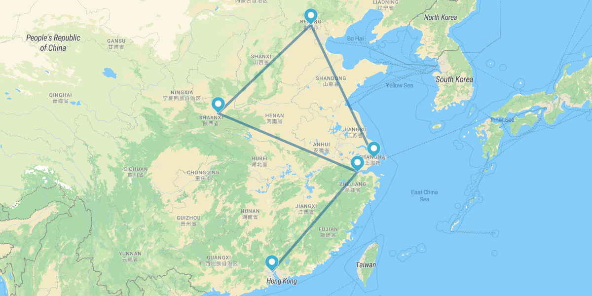 Canton, Hangzhou, Xi’an, Pechino e Shanghai