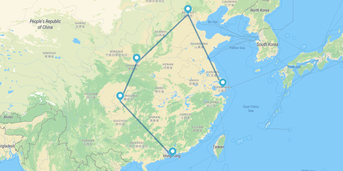 Shanghai, Pechino, Xi’an, Chongqing e Hong Kong