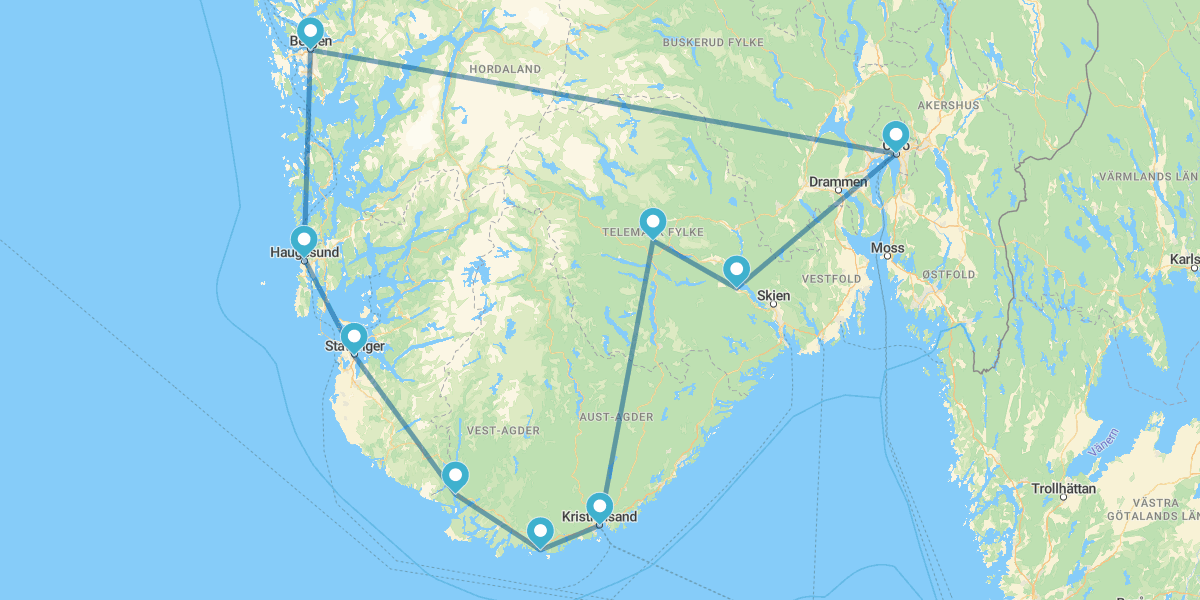 Da Oslo a Stavanger e i Fiordi Del Sud
