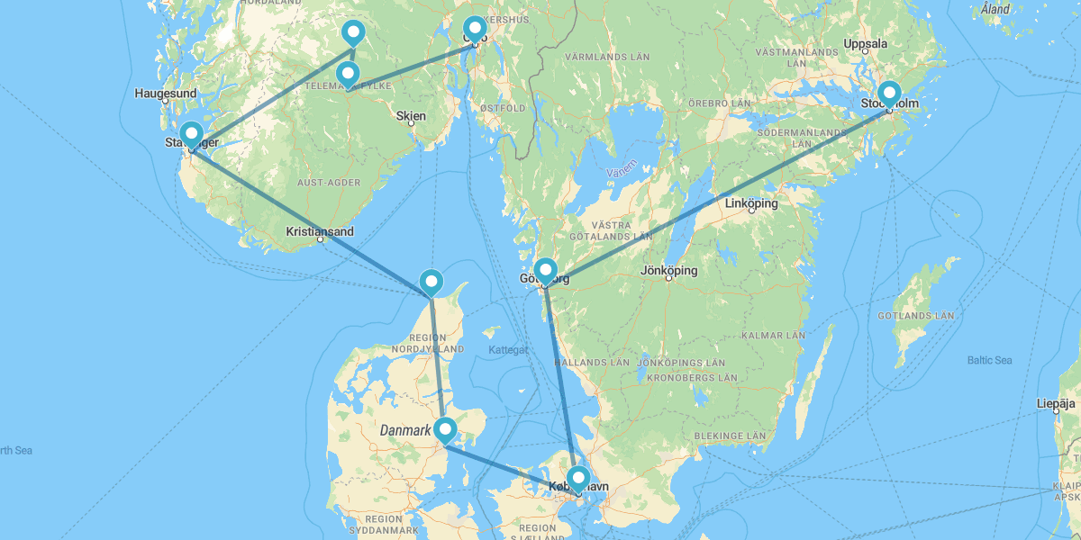 Da Oslo a Stavanger Con Stoccolma e Copenaghen