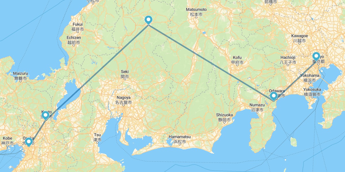 Tokyo, Hakone, Takayama, Kyoto e Osaka
