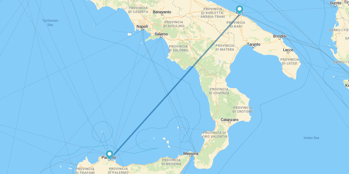 Bari e Palermo in aereo