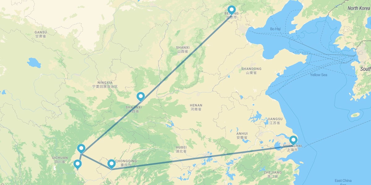 Cina con Panda e Chongqing