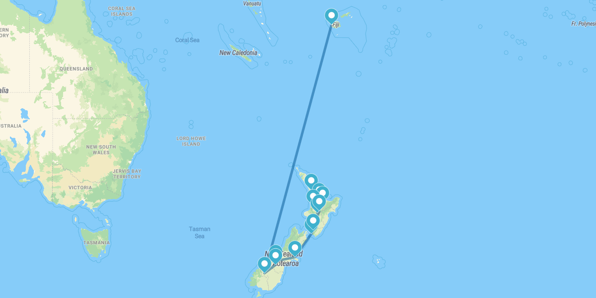 Percorso del Signore degli Anelli con soggiorno alle Fiji
