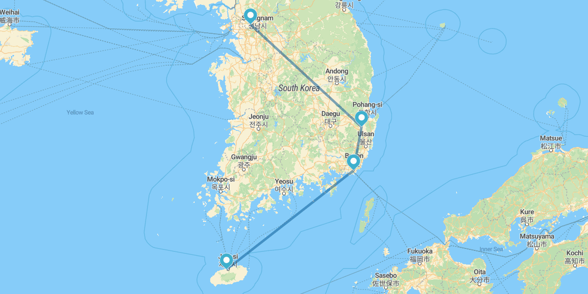 Seoul, Gyeongju, Busan e Isola di Jeju