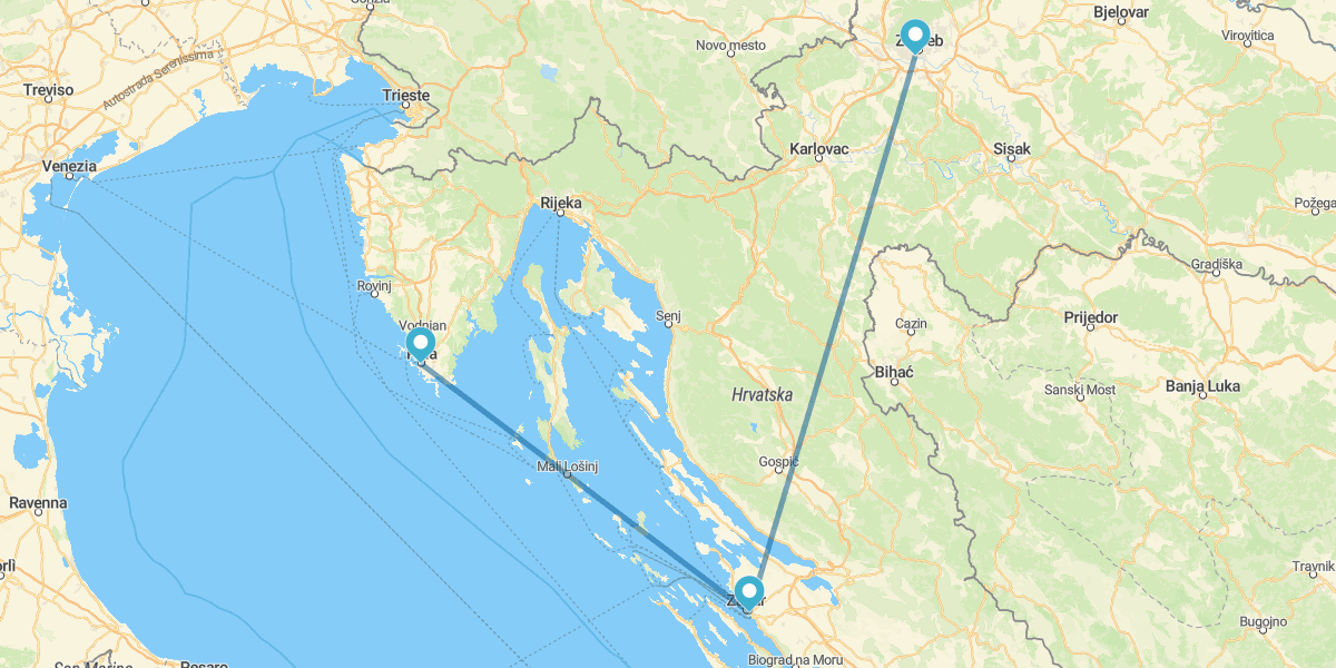 Pola, Zadar e Zagabria