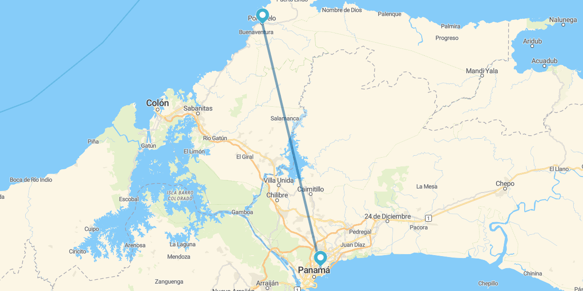 Città di Panama, Rio Chagres e Portobello