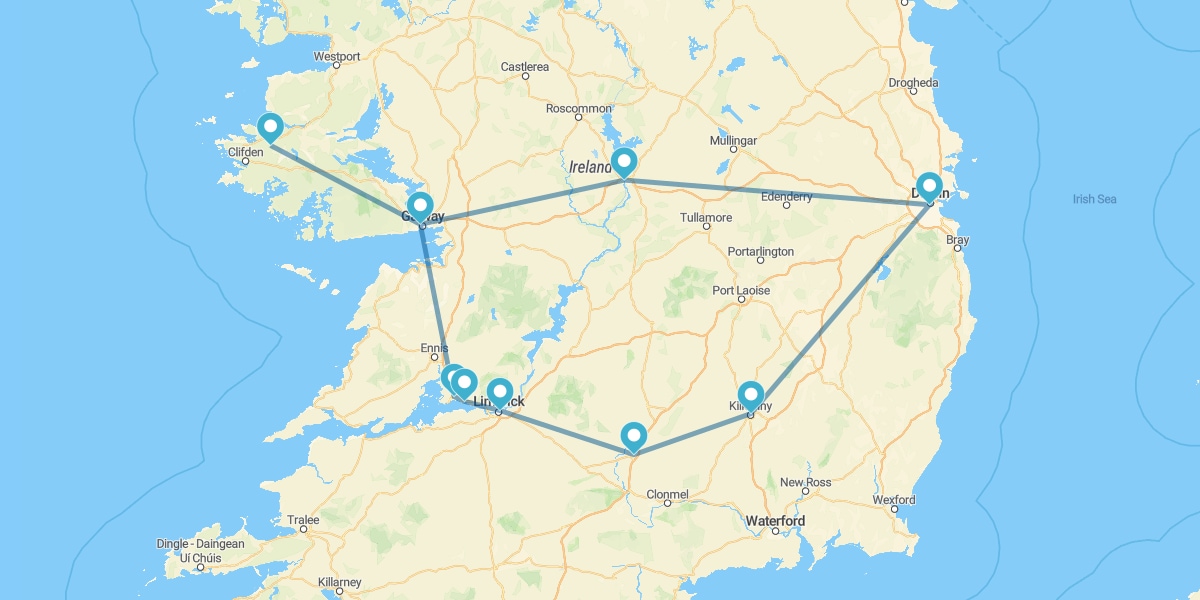 Percorso da Est a Ovest dell'Isola di Smeraldo e Tesori Irlandesi