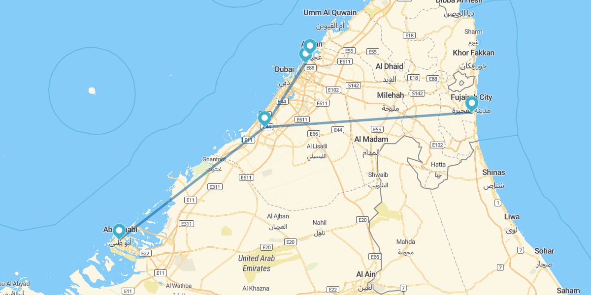 Dubai, Abu Dhabi, Sharjah, Ajman e Fujairah