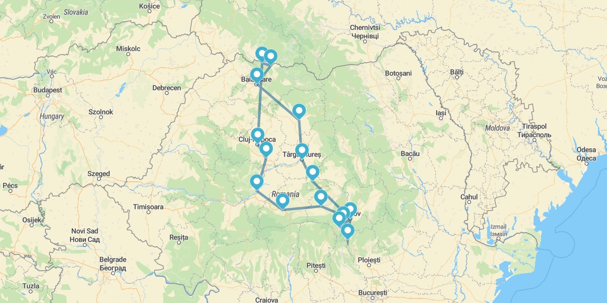 Percorso per Maramures e Transilvania