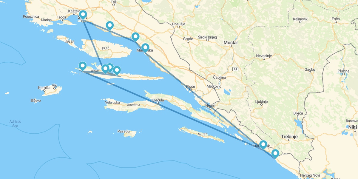 Percorso alla scoperta della Riviera Croata