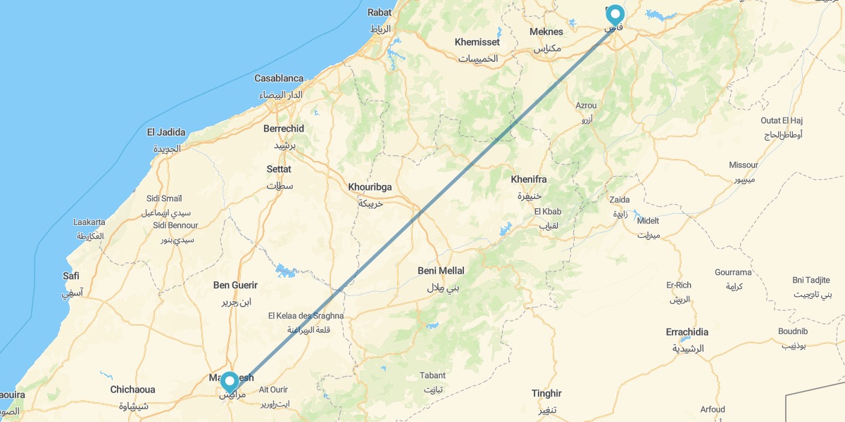 Marrakech e Fès in aereo