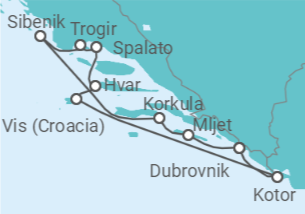 Itinerario della crociera Crucero en familia: Croacia y Montenegro - CroisiMer