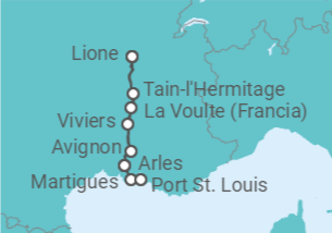 Itinerario della crociera Crucero en familia -El valle del Ródano esencial  - CroisiEurope