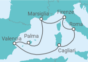 Itinerario della crociera Italia, Francia, Spagna - MSC Crociere