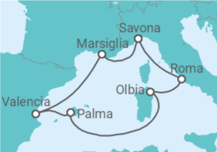 Itinerario della crociera Italia, Spagna, Francia - Costa Crociere