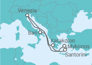 Itinerario della crociera Italia, Grecia - Costa Crociere