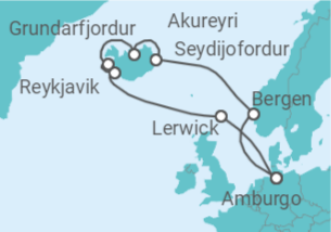 Itinerario della crociera  Islanda, Norvegia e Regno Unito - Costa Crociere