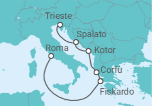 Itinerario della crociera Grecia, Montenegro, Croazia - Cunard