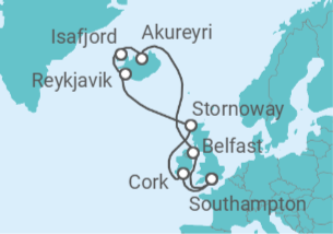 Itinerario della crociera Islanda - Cunard