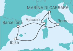 Itinerario della crociera Italia, Francia, Spagna - Virgin Voyages