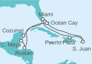 Itinerario della crociera Portorico, Stati Uniti, Honduras, Messico - MSC Crociere