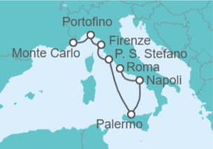 Itinerario della crociera Riviera italiana - Silversea
