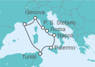 Itinerario della crociera Il meglio del Mediterraneo - Silversea