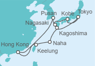 Itinerario della crociera Taiwan, Giappone, Corea del Sud - Costa Crociere